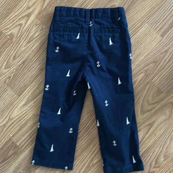 Crown& Ivy kids Navy sailor Pants- Nautical sailboats and Anchors Embroidered. - Picture 5 of 6